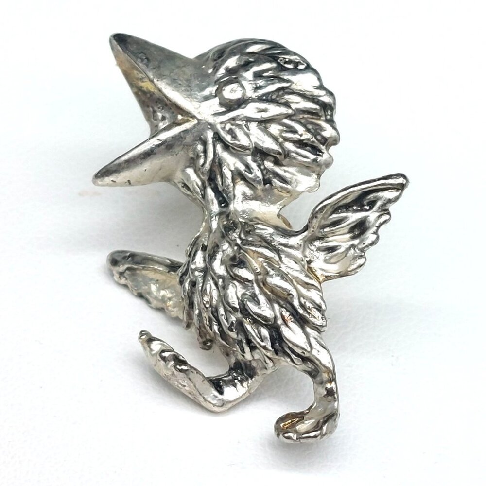 Vintage Silver-Tone Duck Chick Pin Brooch 3D Bird Lapel Collectible